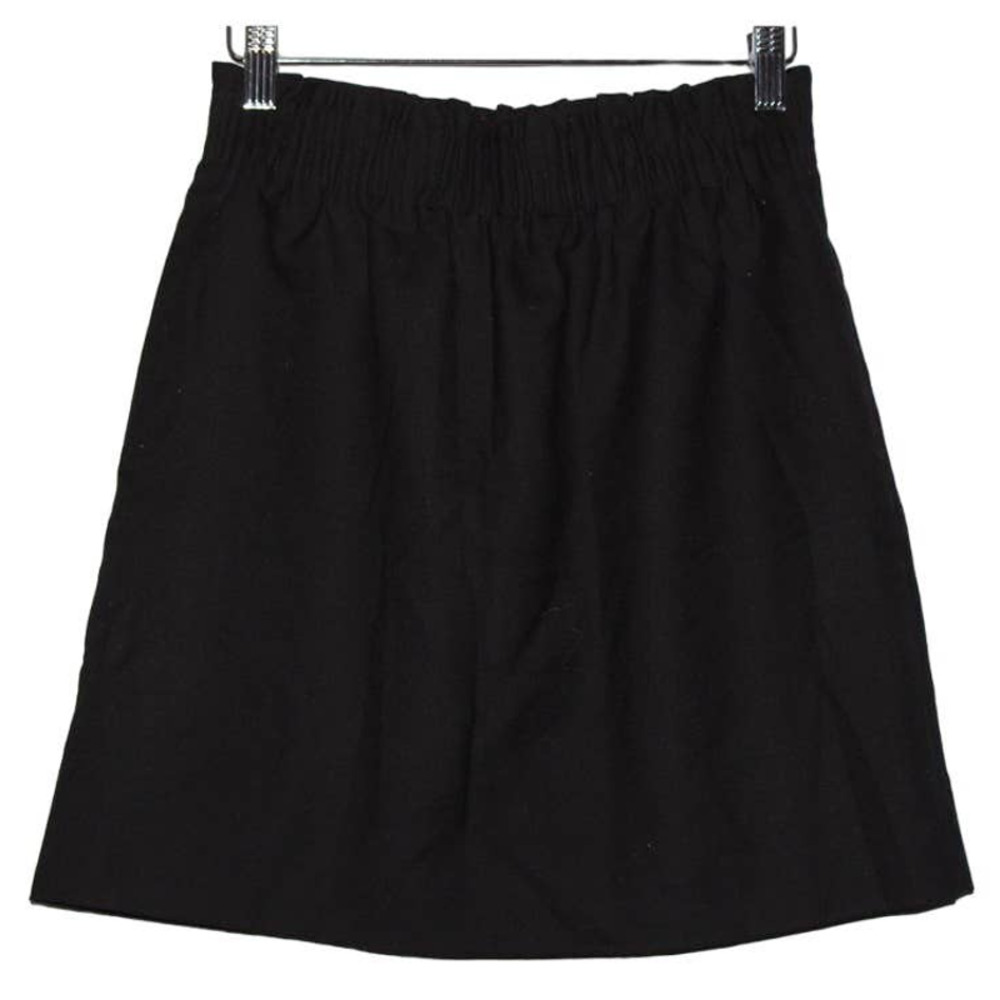 Women's J. Crew Sidewalk Skirt 95435 Black Wool Blend Elastic Mini Skirt Size 0